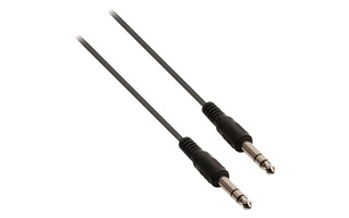 Cable de audio jack estéreo de 6.35 mm macho - 6.35 mm macho de 1.00 m en color negro - Valuelin