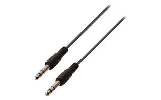 Cable de audio jack estéreo de 6.35 mm macho - 6.35 mm macho de 2.00 m en color negro - Valuelin