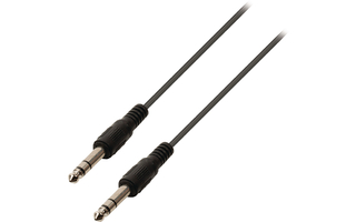 Cable de audio jack estéreo de 6.35 mm macho - 6.35 mm macho de 5.00 m en color negro