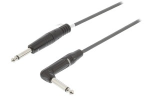 Cable de Audio Mono Macho de 6,35 mm - Macho de 6,35 mm en Ángulo de 3,0 m Gris Oscuro - Sweex S