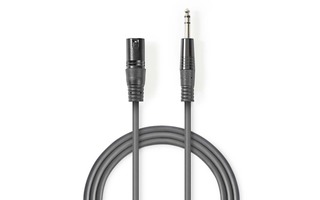 Cable de Audio XLR Compensado - XLR de 3 Pines Macho - 6,35 mm Macho - 5,0 m - Gris - Nedis COTH