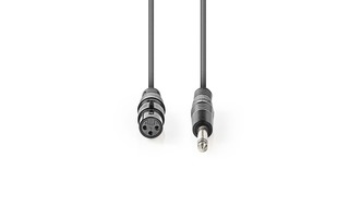 Cable de Audio XLR Descompensado - XLR de 3 Pines Hembra - 6,35 mm Macho - 1,5 m - Gris - Nedis 