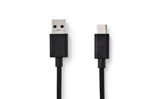 Cable de Carga y Sincronización - A Macho - USB-C™ Macho - 1,0 m - Negro - Nedis CCGT61600BK10
