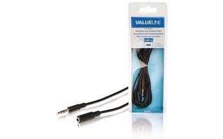 Cable de extensión de audio jack estéreo de 3.5 mm macho - 3.5 mm hembra de 3.00 m color negro