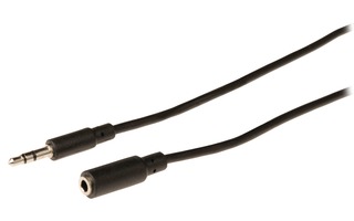 Cable de extensión de audio jack estéreo de 3.5 mm macho - 3.5 mm hembra de 3.00 m en color negr
