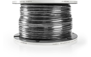 Cable de Micrófono - 2x 0.25 mm² - Cobre - 100.0 m - Redondo - PVC - Negro - Carrete - Nedis CAB
