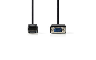 Cable DisplayPort - VGA - DisplayPort Macho - VGA Macho - 1,0 m - Negro - Nedis CCGP37301BK10