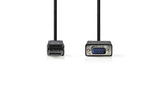 Cable DisplayPort - VGA - DisplayPort Macho - VGA Macho - 2,0 m - Negro - Nedis CCGB37300BK20