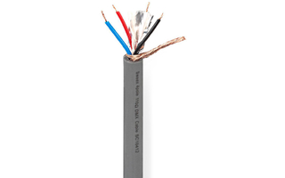Cable DMX de 110 Ohmios - 4x 0,12 mm² - 100 m - En Bobina - Gris - Nedis COTR15020GY100