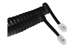 Cable espiral para auricular RJ10 macho RJ10 macho 5,00 m negro - Valueline VLTP90100B50