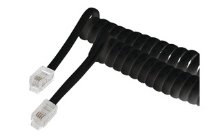Cable espiral para auricular RJ10 macho RJ10 macho 5,00 m negro - Valueline VLTP90100B50
