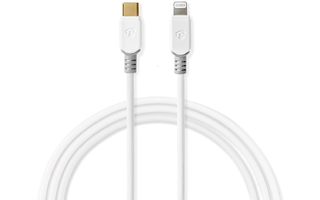 Cable Lightning de Apple - Lightning de Apple Macho de 8 Pines a USB-C - 1,00 m - Blanco - Nedis