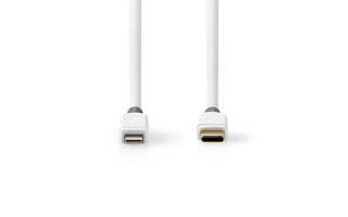 Cable Lightning de Apple - Lightning de Apple Macho de 8 Pines a USB-C - 3,00 m - Blanco - Nedis