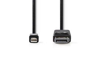 Cable Mini DisplayPort - DisplayPort - Mini DisplayPort Macho - DisplayPort Macho - 2,0 m - Negr