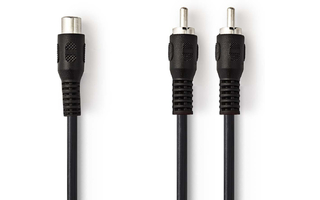 Cable para subwoofer - 2x RCA Macho - RCA Hembra - 0,2 m - Negro