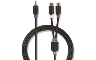 Cable para subwoofer - RCA Macho - 2x RCA Hembra - 0,2 m - Antracita - Nedis CABW24010AT02