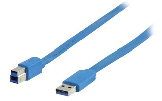 Cable plano USB 3.0 A macho a USB 3.0 B macho de 2.00 m - Valueline VLMP61110L2.00