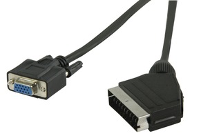 Cable SCART VGA de SCART macho VGA de m color negro - Valueline VLVP31550B20 - DJMania