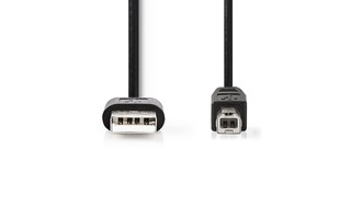 Cable USB 2.0 - A Macho - USB B Macho - 3,0 m - Negro
