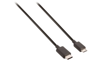 Cable USB 2.0 C macho - Micro B macho de 1,00 m en color negro - Valueline VLCP60750B10