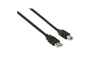 Cable USB 2.0 de A Macho a B Macho Redondo de 3,0 m en Negro - Valueline VLCP60102B30