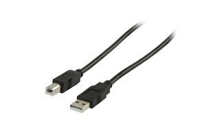Cable USB 2.0 de A Macho a B Macho Redondo de 5,0 m en Negro