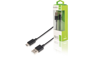 Cable USB 2.0 USB-C Macho - USB A Macho 1 m Negro