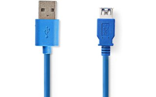 Cable USB 3.0 - A Macho - A Hembra - 2,0 m - Azul - Nedis CCGB61010BU20