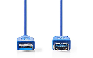 Cable USB 3.0 - A Macho - A Hembra - 2,0 m - Azul - Nedis CCGB61010BU20