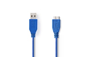 Cable USB 3.0 - A Macho - Micro B Macho - 2,0 m - Azul - Nedis CCGB61500BU20