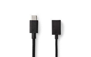 Cable USB 3.0 - Tipo C Macho - A Hembra - 0,15 m - Negro - Nedis CCGP61710BK02