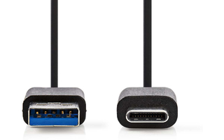 Cable USB 3.1 - Tipo C Macho - A Macho - 1,0 m - Negro - Nedis CCGB61600BK10