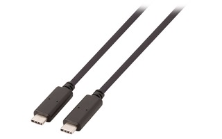 Cable USB 3.1 USB-C Macho - USB-C Macho 1.00 m Negro GEN 2 (10 Gbps) - Valueline VLCP64750B10