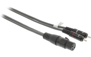 Cable XLR Estéreo de 3 Pines Hembra - 2x RCA Macho de 3,0 m Gris Oscuro - Sweex SWOP15220E30