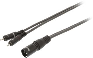 Cable XLR Estéreo de Macho de 3 Pines - 2x RCA Macho de 10,0 m Gris Oscuro - Sweex SWOP15200E100