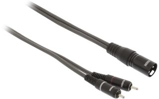 Cable XLR Estéreo de Macho de 3 Pines - 2x RCA Macho de 10,0 m Gris Oscuro - Sweex SWOP15200E100