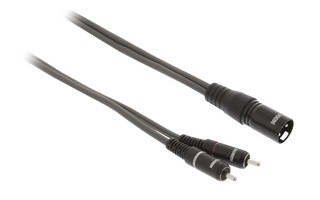 Cable XLR Estéreo de Macho de 3 Pines - 2x RCA Macho de 5,0 m Gris Oscuro - Sweex SWOP15200E50