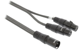 Cable XLR Estéreo Macho de 3 Pines - 2x XLR Hembra de 3 Pines de 1,5 m Gris Oscuro - Sweex SWOP1