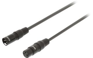 Cable XLR Estéreo Macho de 3 Pines - XLR Hembra de 3 Pines de 1,0 m Gris Oscuro - Sweex SWOP1501