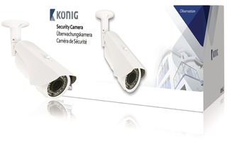 Cámara de seguridad con lente varifocal blanca - König SAS-CAM3110