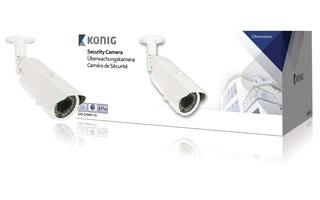 Cámara de seguridad con lente varifocal blanca - König SAS-CAM4110