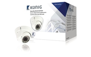 Cámara domo de seguridad con lente varifocal blanca - König SAS-CAM2210