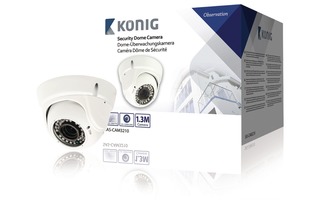 Cámara domo de seguridad con lente varifocal blanca - König SAS-CAM3210