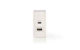 Cargador de Pared - 3,0 A - USB/USB-C - Power Delivery 45 W - Blanco - Nedis WCPD45W100WT