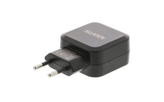 Cargador de Pared con 2 Puertos USB en Color Negro - Sweex CH-006BL
