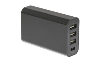 Cargador de Pared con 4 Salidas USB/USB-C de 8 A en Color Negro - Sweex CH-017BL