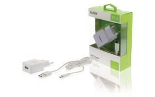 Cargador de Pared con Cable Micro USB Independiente, Color Blanco - Sweex CH-003WH