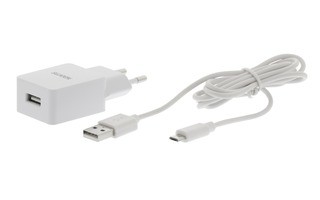 Cargador de Pared con Cable Micro USB Independiente, Color Blanco - Sweex CH-003WH