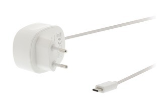 Cargador de Pared con Cable USB-C Fijo, Color Blanco - Sweex CH-005WH