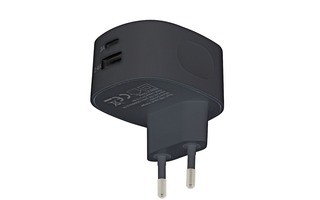 Cargador de pared USB/USB-C negro - Sweex CH-002BL
